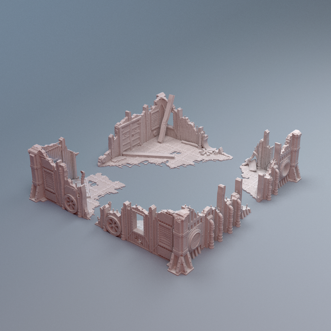 Corvus Games Terrain 3D printable Secundus Ruins terrain for 28mm - 40mm grimdark scifi tabletop wargaming