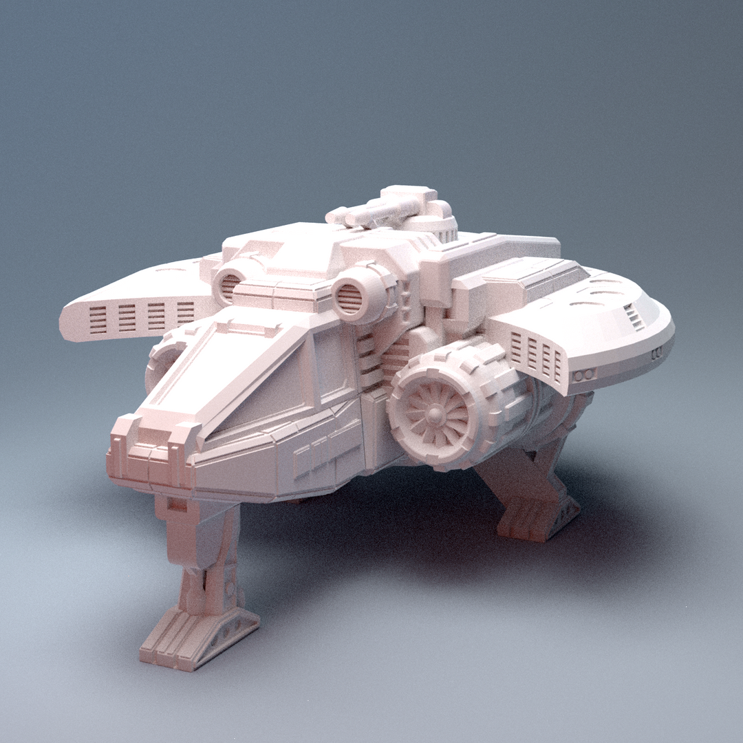 Corvus Games Terrain 3D printable Smugglers Ship for 28mm - 34mm scifi tabletop wargaming