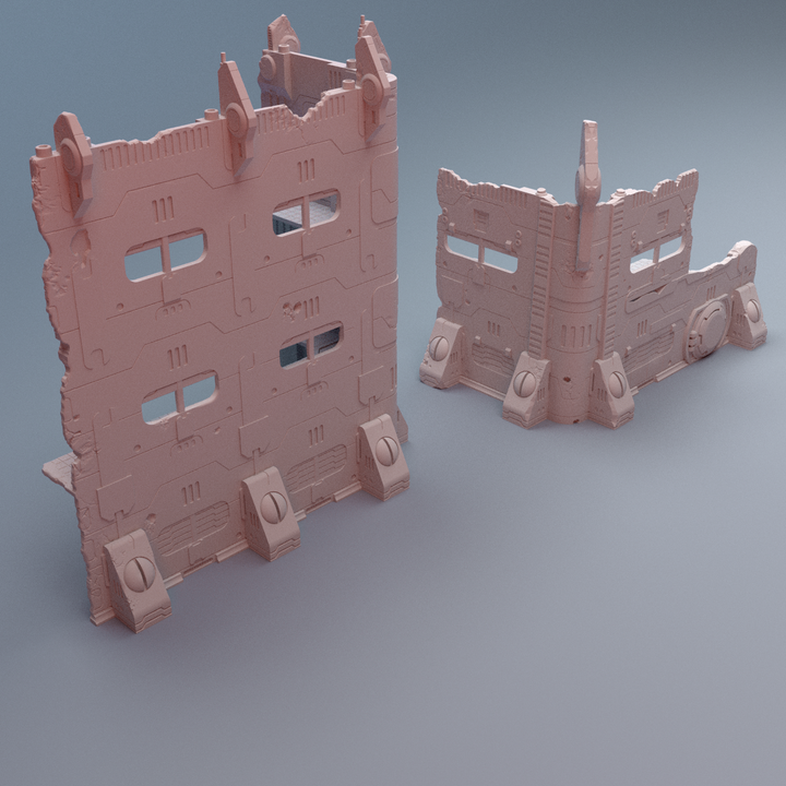 Corvus Games Terrain 3D printable Stratum Commonwealth WTC tournament ruined terrain for 28mm - 40mm scifi grimdark tabletop wargaming
