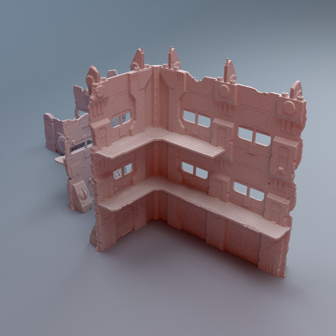 Corvus Games Terrain 3D printable Stratum Commonwealth WTC tournament ruined terrain for 28mm - 40mm scifi grimdark tabletop wargaming