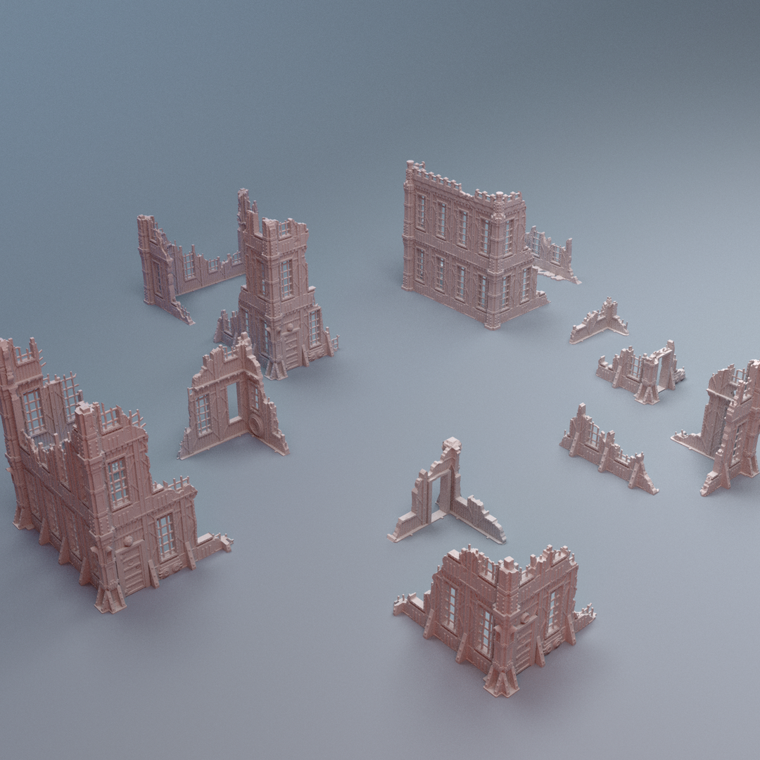Corvus Games Terrain 3D printable TertiusB Ruins terrain for 28mm - 40mm grimdark scifi tabletop wargaming