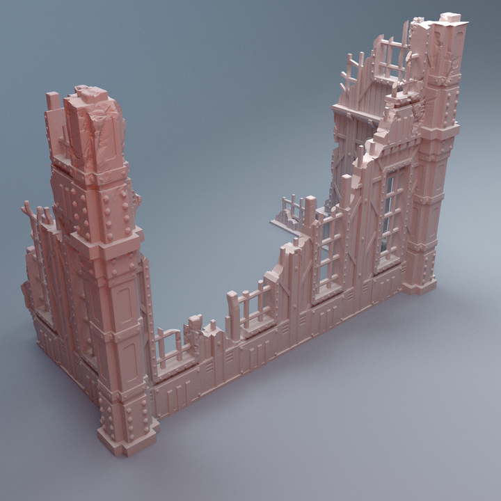 Corvus Games Terrain 3D printable TertiusB Ruins terrain for 28mm - 40mm grimdark scifi tabletop wargaming