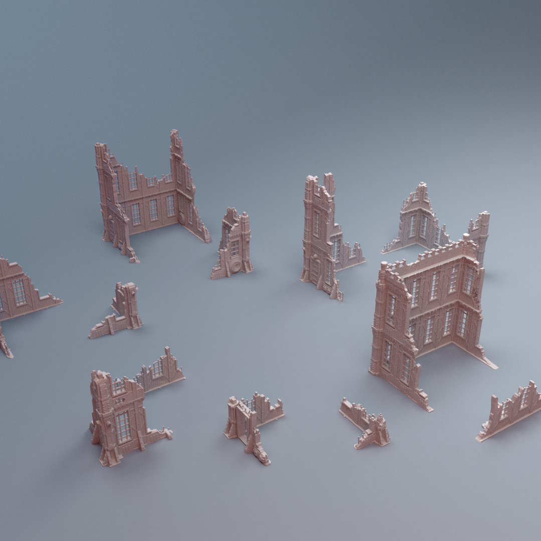 Corvus Games Terrain 3D printable TertiusB Ruins terrain for 28mm - 40mm grimdark scifi tabletop wargaming