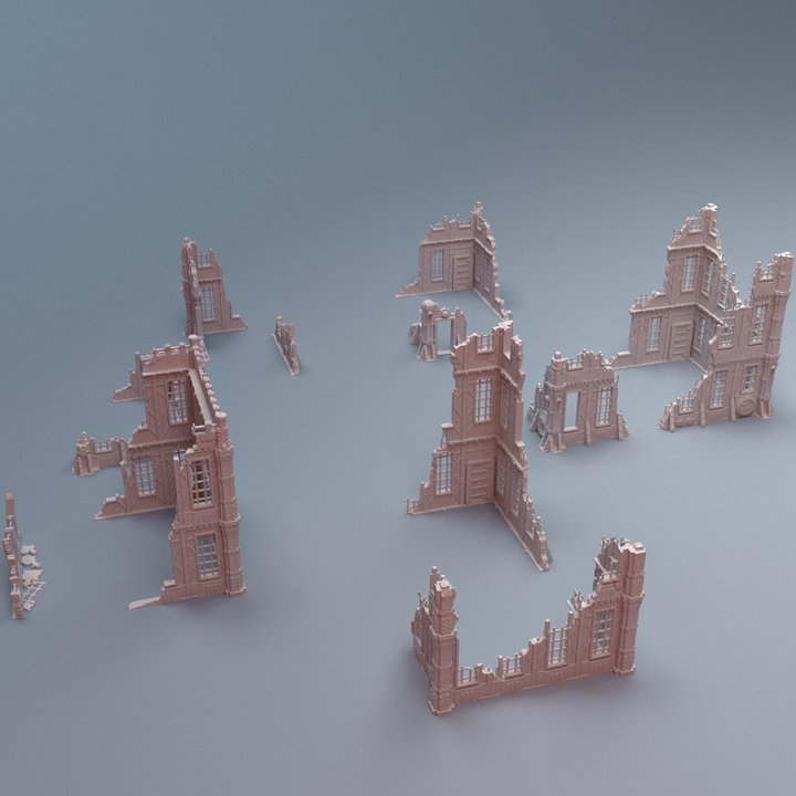 Corvus Games Terrain 3D printable TertiusB Ruins terrain for 28mm - 40mm grimdark scifi tabletop wargaming