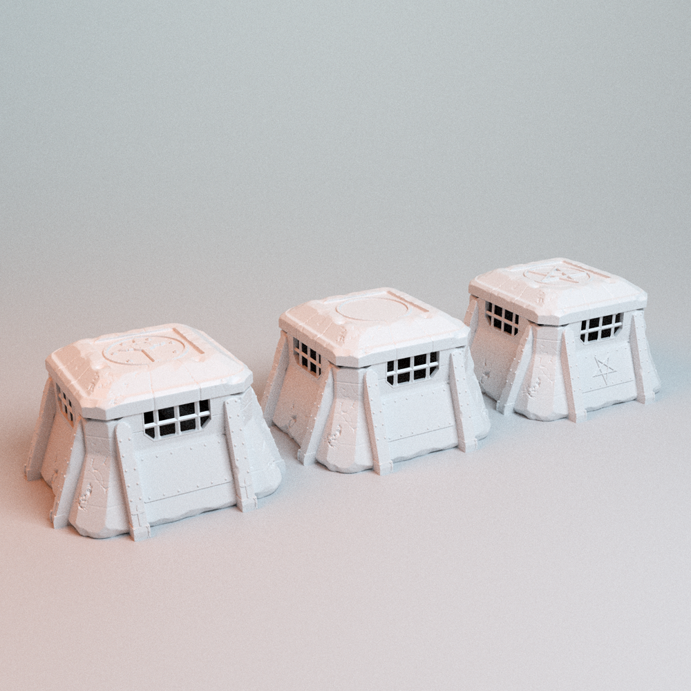 Corvus Games Terrain 3D printable Trench Wars Bunker for 28mm - 32mm scifi tabletop wargaming