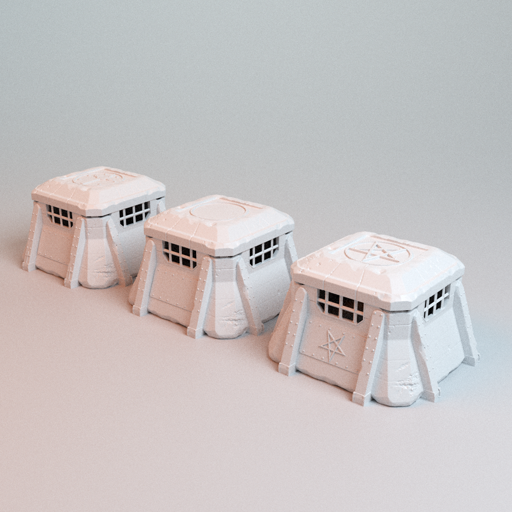 Corvus Games Terrain 3D printable Trench Wars Bunker for 28mm - 32mm scifi tabletop wargaming