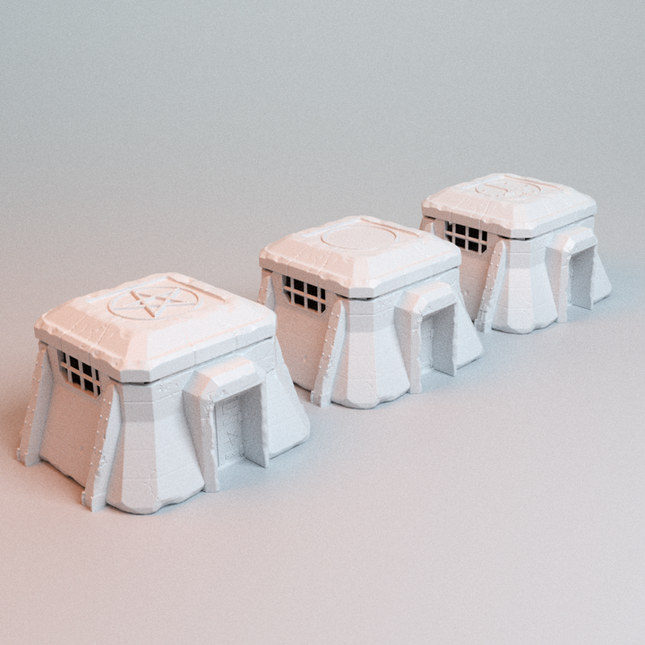 Corvus Games Terrain 3D printable Trench Wars Bunker for 28mm - 32mm scifi tabletop wargaming