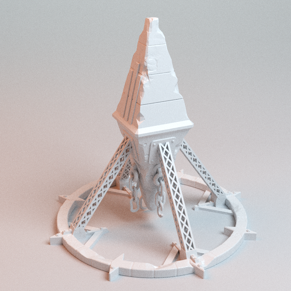 Corvus Games Terrain 3D printable Trench Wars Heretic Obelisk for 28mm - 32mm scifi tabletop wargaming