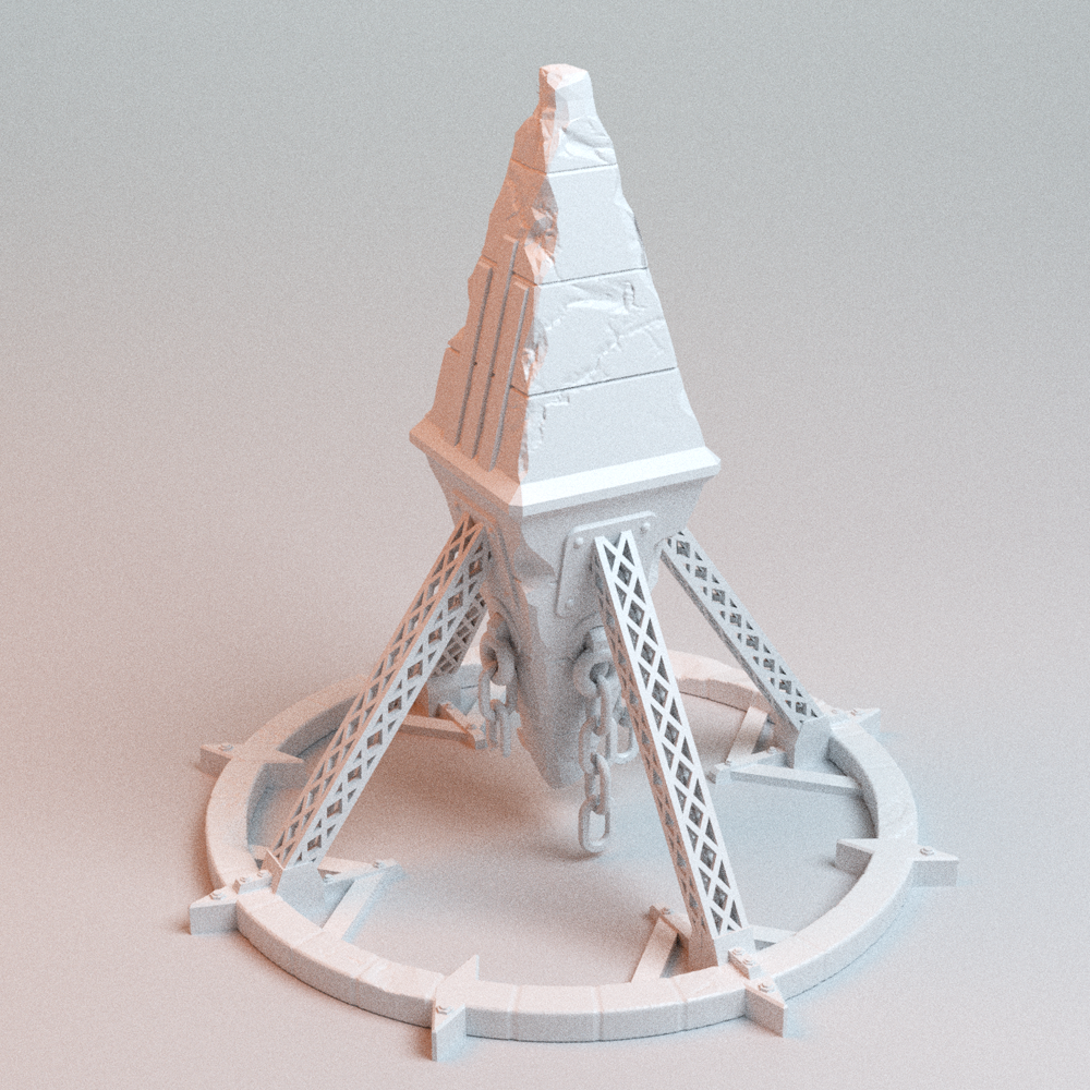Corvus Games Terrain 3D printable Trench Wars Heretic Obelisk for 28mm - 32mm scifi tabletop wargaming