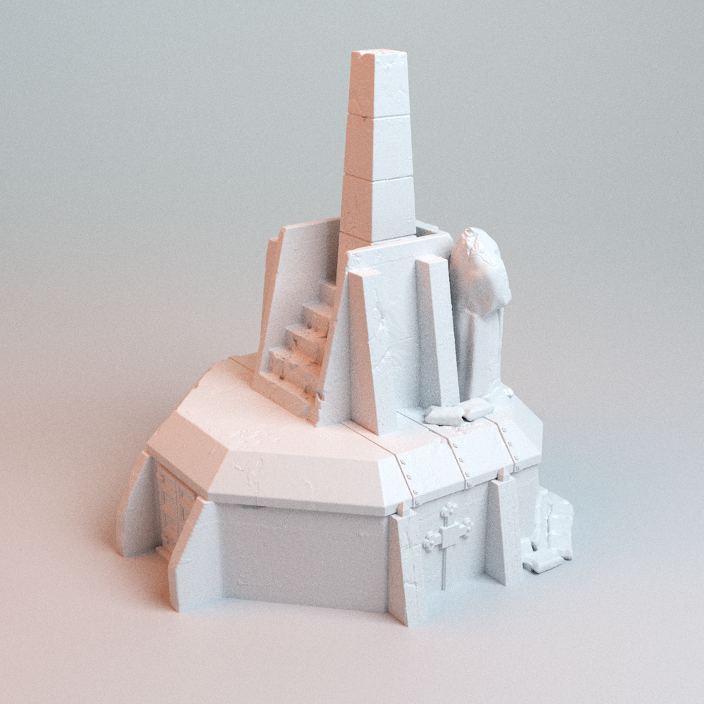 Corvus Games Terrain 3D printable Trench Wars Large Bunker for 28mm - 32mm scifi tabletop wargaming