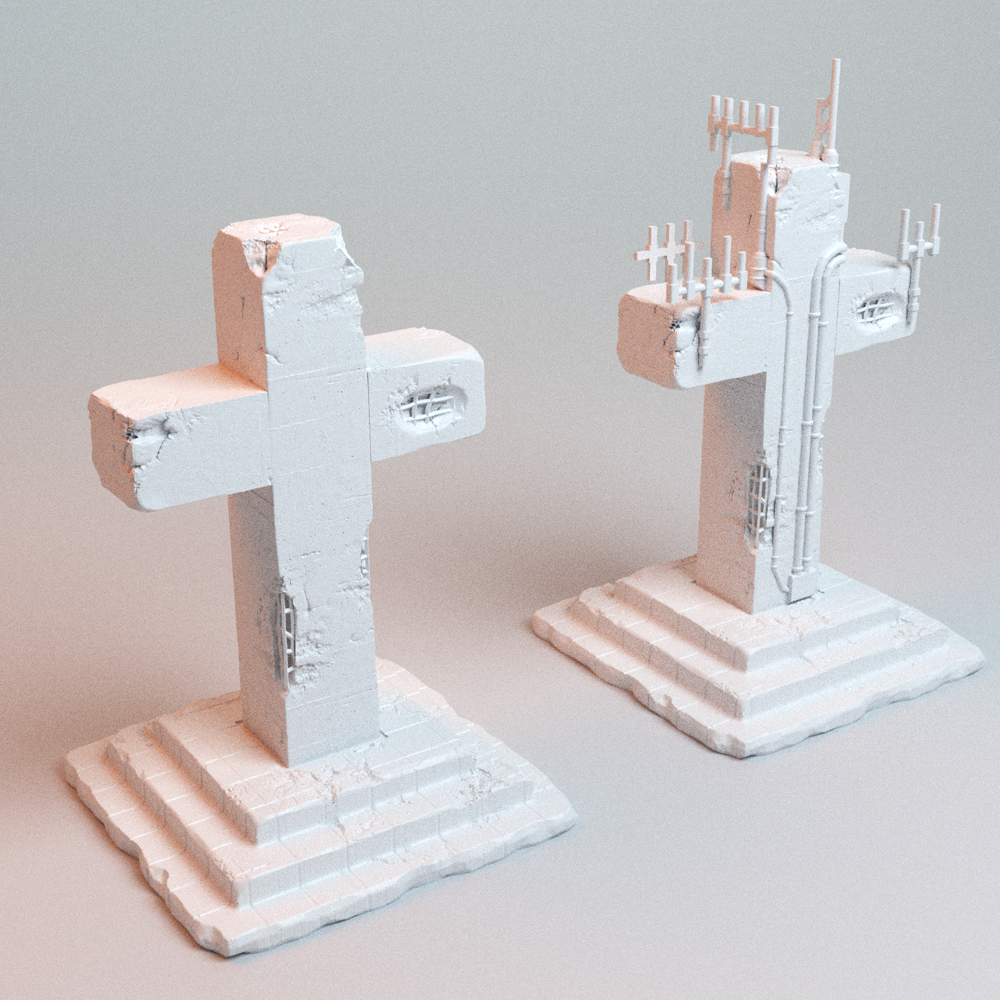 Corvus Games Terrain 3D printable Trench Wars Large Communication Cross for 28mm - 32mm scifi tabletop wargaming