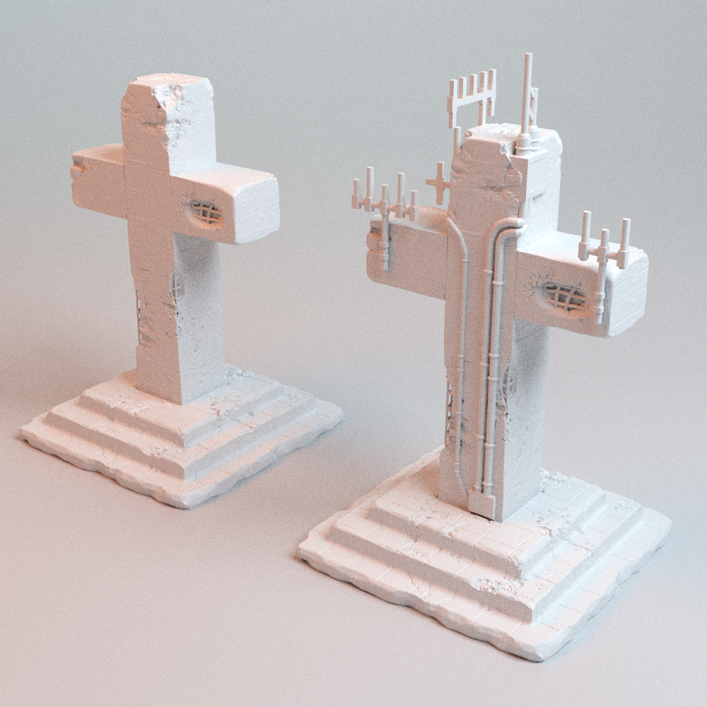 Corvus Games Terrain 3D printable Trench Wars Large Communication Cross for 28mm - 32mm scifi tabletop wargaming