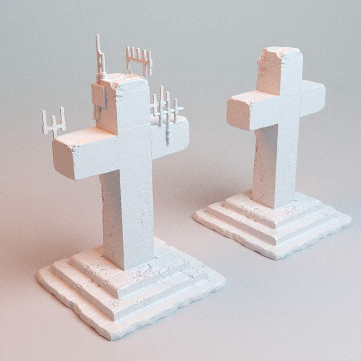 Corvus Games Terrain 3D printable Trench Wars Large Communication Cross for 28mm - 32mm scifi tabletop wargaming