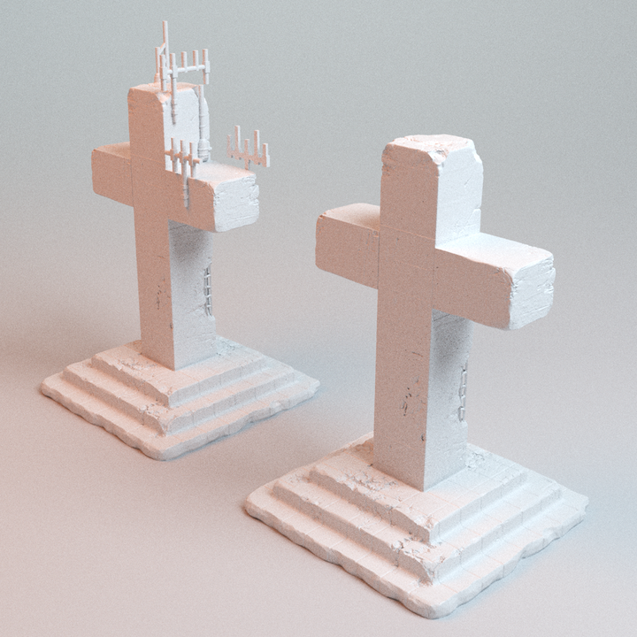 Corvus Games Terrain 3D printable Trench Wars Large Communication Cross for 28mm - 32mm scifi tabletop wargaming