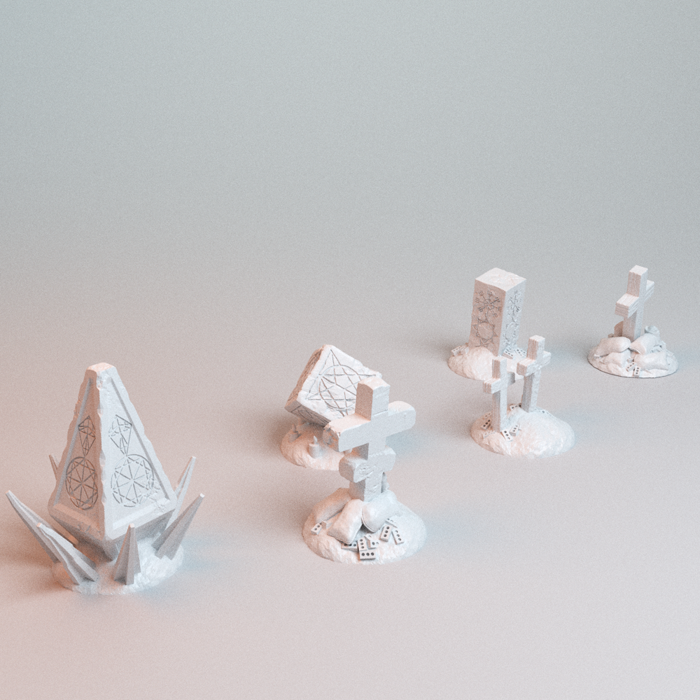 Corvus Games Terrain 3D printable Trench Wars Objective Markers for 28mm - 32mm scifi tabletop wargaming
