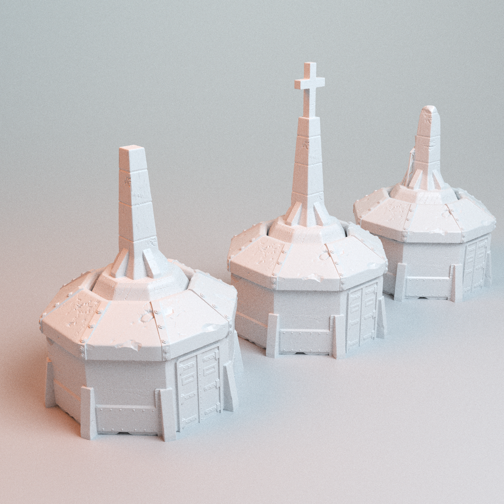 Corvus Games Terrain 3D printable Trench Wars Pillbox for 28mm - 32mm scifi tabletop wargaming