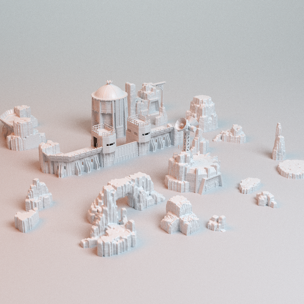 Corvus Games Terrain 3D printable Turkana Plains Bundle for 32mm - 40mm super heroic scifi tabletop wargaming