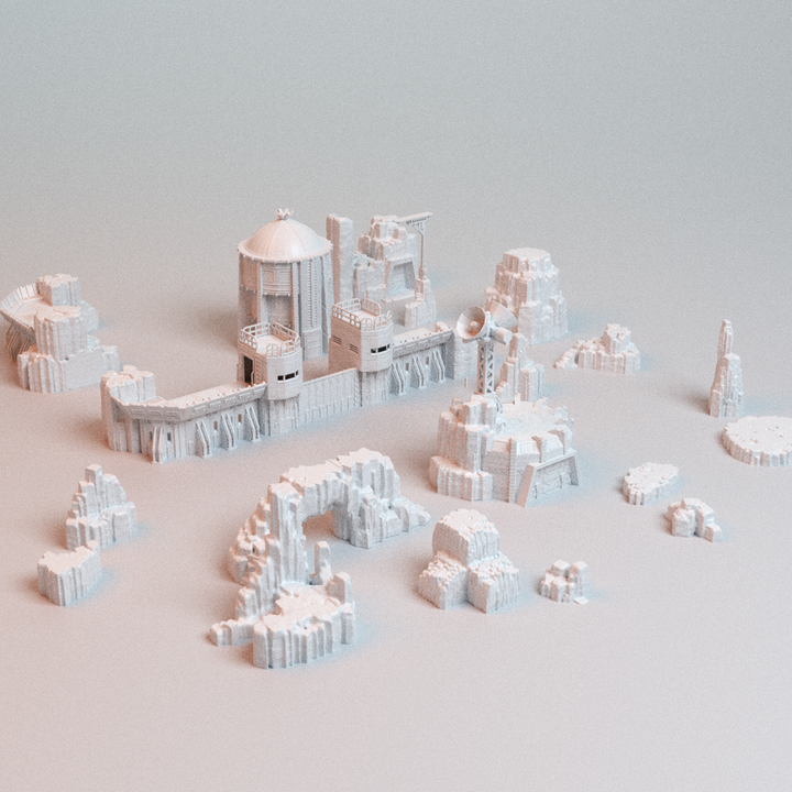 Corvus Games Terrain 3D printable Turkana Plains Bundle for 32mm - 40mm super heroic scifi tabletop wargaming
