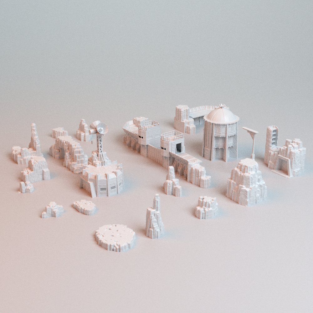 Corvus Games Terrain 3D printable Turkana Plains Bundle for 32mm - 40mm super heroic scifi tabletop wargaming