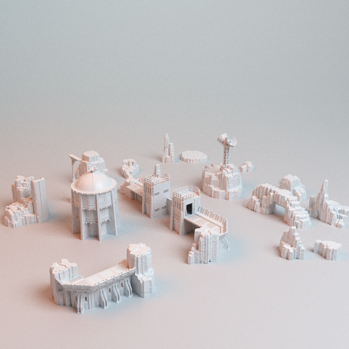 Corvus Games Terrain 3D printable Turkana Plains Bundle for 32mm - 40mm super heroic scifi tabletop wargaming