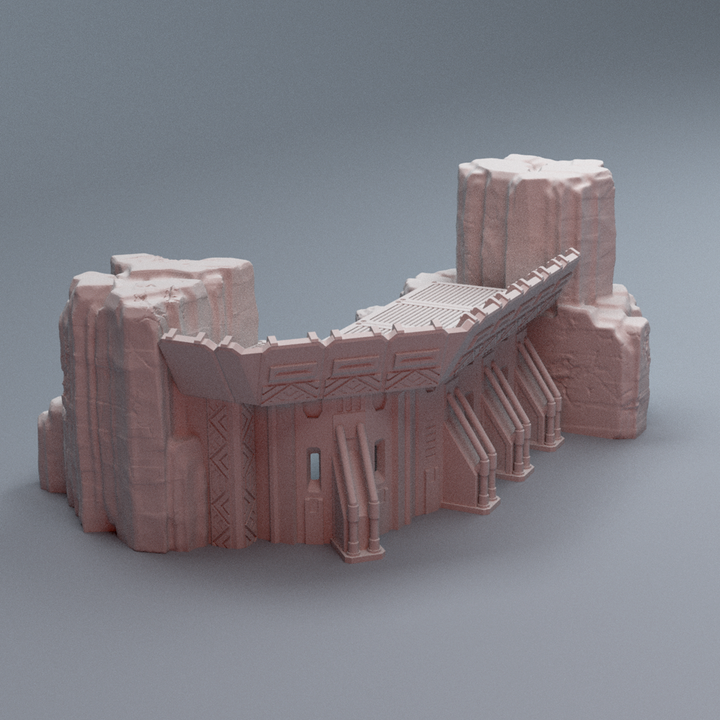Corvus Games Terrain 3D printable Turkana Plains Modular Battleline Wall for 32mm - 40mm super heroic scifi tabletop wargaming