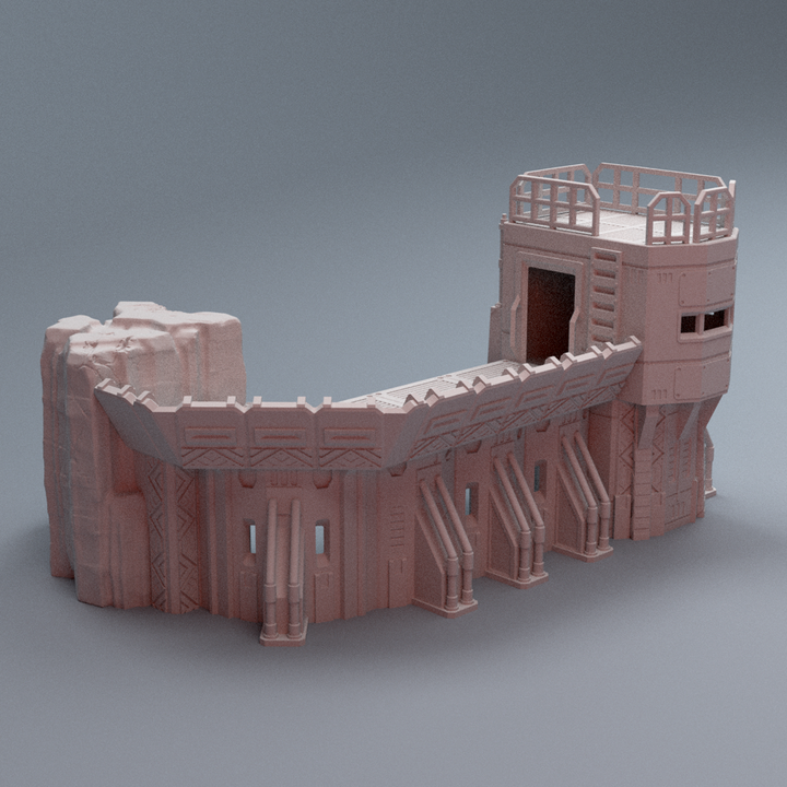 Corvus Games Terrain 3D printable Turkana Plains Modular Battleline Wall for 32mm - 40mm super heroic scifi tabletop wargaming