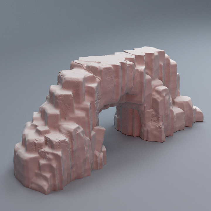 Corvus Games Terrain 3D printable Turkana Plains Rock Bridge for 32mm - 40mm super heroic scifi tabletop wargaming