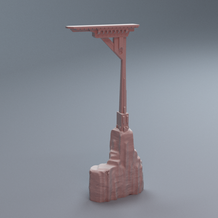 Corvus Games Terrain 3D printable Turkana Plains Sensor Tower for 32mm - 40mm super heroic scifi tabletop wargaming