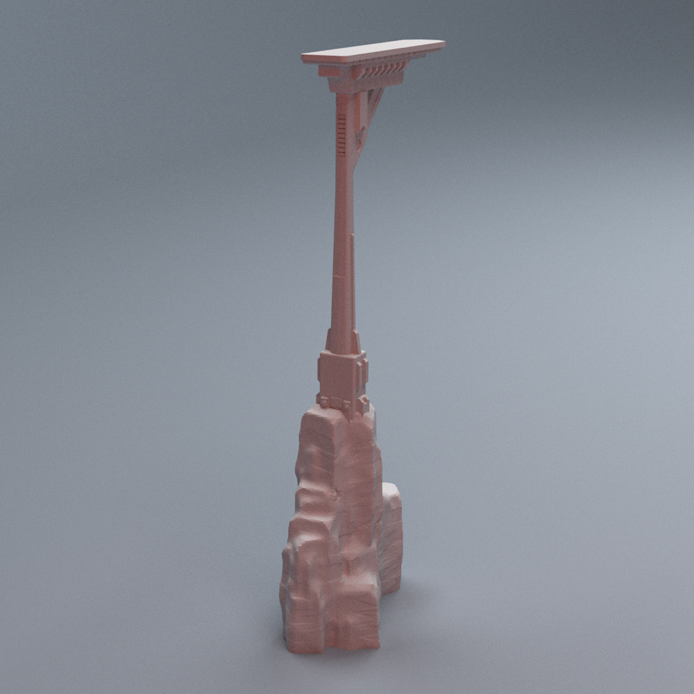 Corvus Games Terrain 3D printable Turkana Plains Sensor Tower for 32mm - 40mm super heroic scifi tabletop wargaming