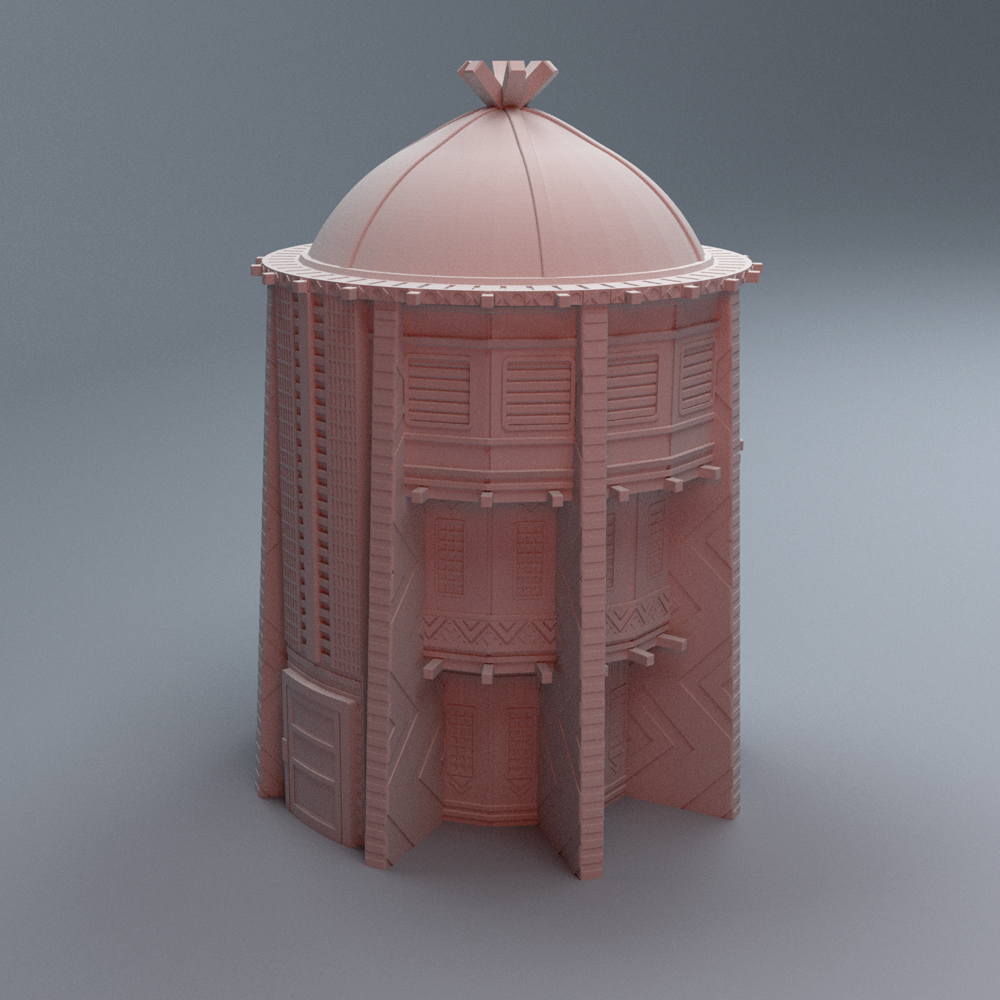 Corvus Games Terrain 3D printable Turkana Plains Tower for 32mm - 40mm heroic and scifi tabletop wargaming