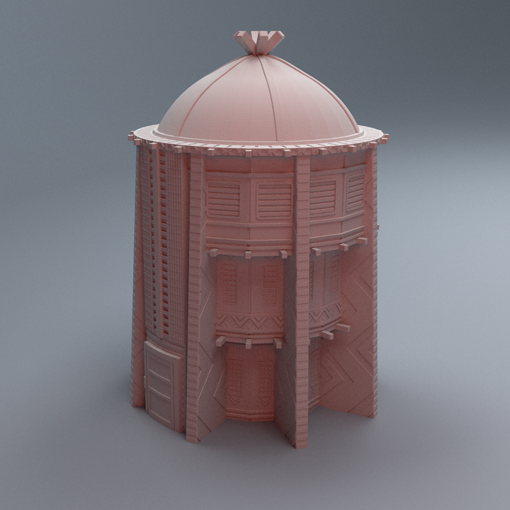 Corvus Games Terrain 3D printable Turkana Plains Tower for 32mm - 40mm heroic and scifi tabletop wargaming