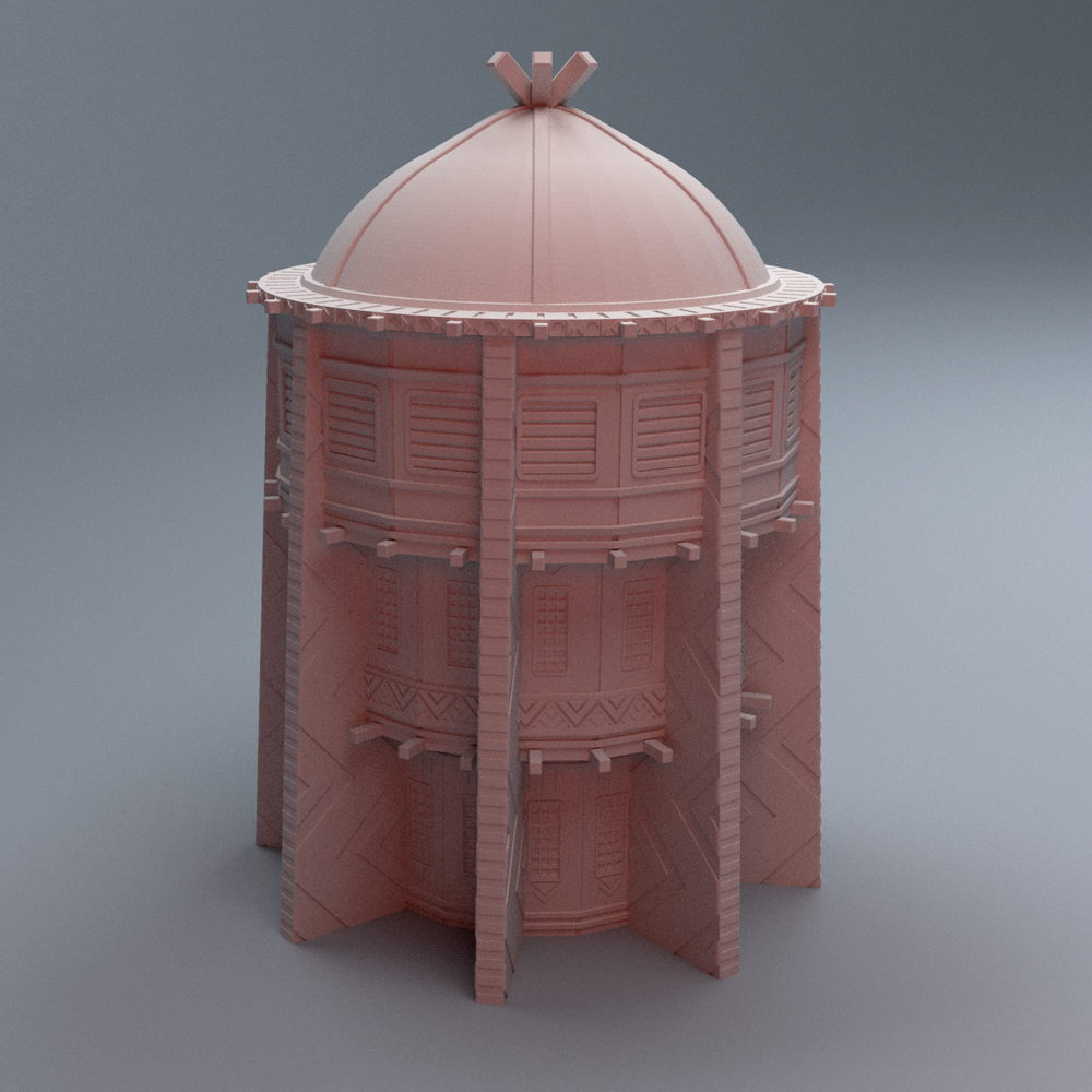 Corvus Games Terrain 3D printable Turkana Plains Tower for 32mm - 40mm heroic and scifi tabletop wargaming