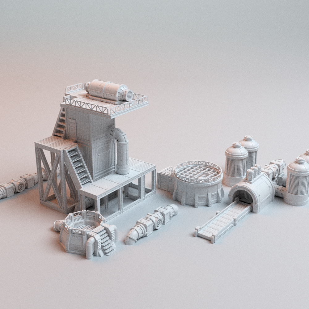 Corvus Games Terrain 3D printable UnderNidus Renderworks for 28mm - 32mm grimdark scifi tabletop wargaming