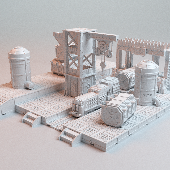Corvus Games Terrain 3D printable UnderNidus Trainyard for 28mm - 32mm grimdark scifi tabletop wargaming