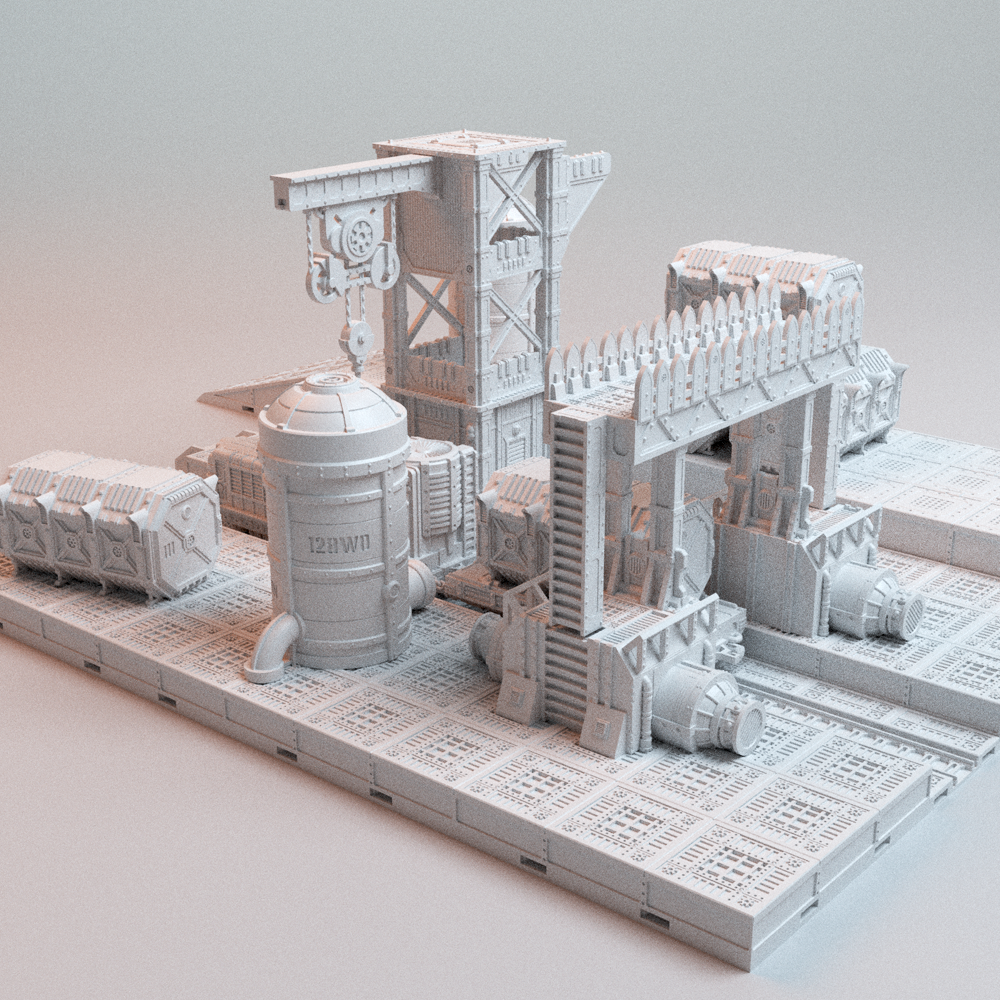 Corvus Games Terrain 3D printable UnderNidus Trainyard for 28mm - 32mm grimdark scifi tabletop wargaming
