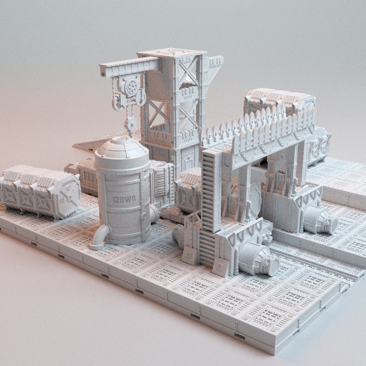 Corvus Games Terrain 3D printable UnderNidus Trainyard for 28mm - 32mm grimdark scifi tabletop wargaming
