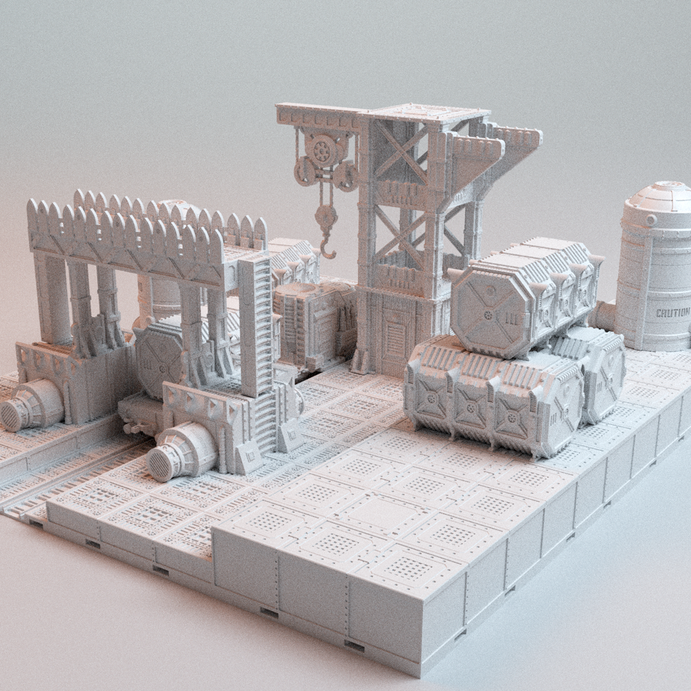 Corvus Games Terrain 3D printable UnderNidus Trainyard for 28mm - 32mm grimdark scifi tabletop wargaming