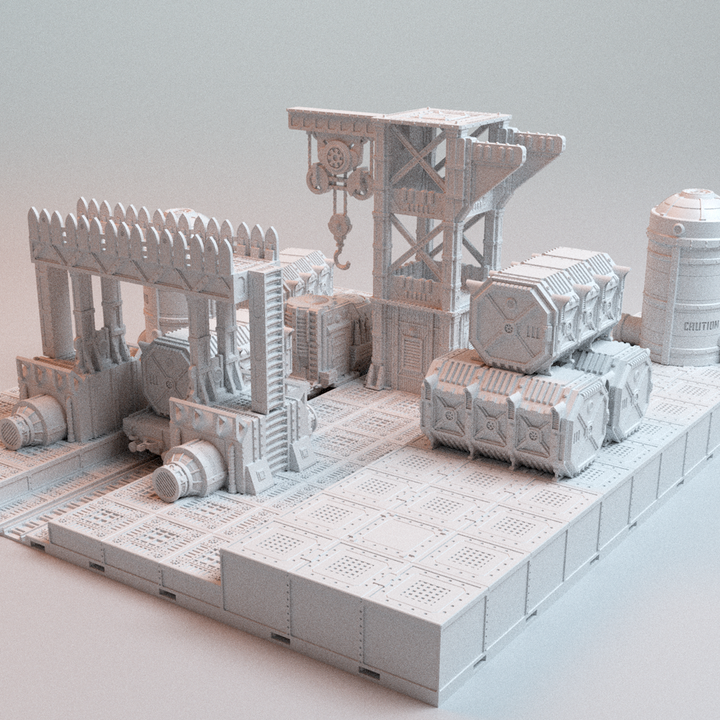 Corvus Games Terrain 3D printable UnderNidus Trainyard for 28mm - 32mm grimdark scifi tabletop wargaming