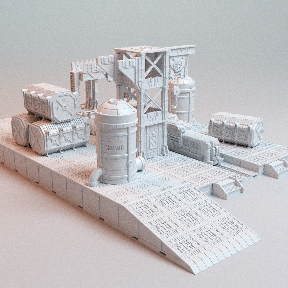 Corvus Games Terrain 3D printable UnderNidus Trainyard for 28mm - 32mm grimdark scifi tabletop wargaming