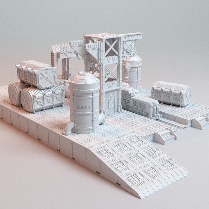 Corvus Games Terrain 3D printable UnderNidus Trainyard for 28mm - 32mm grimdark scifi tabletop wargaming