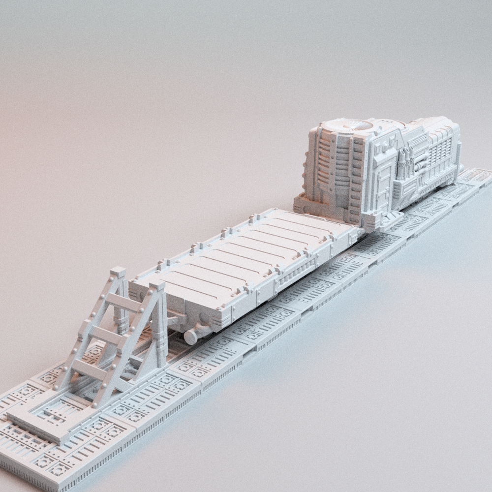 Corvus Games Terrain 3D printable UnderNidus Trainyard for 28mm - 32mm grimdark scifi tabletop wargaming