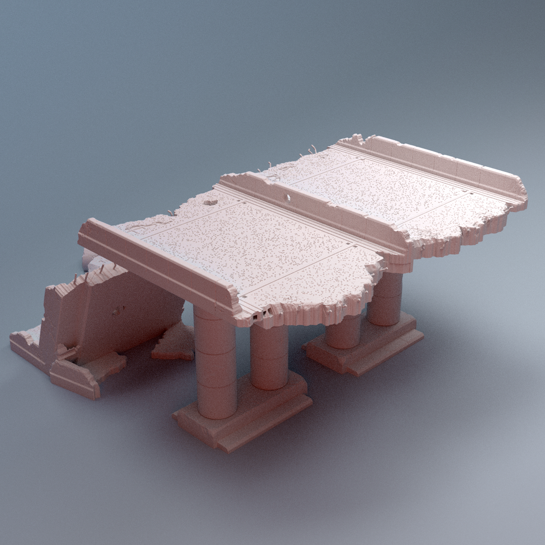 Corvus Games Terrain 3D printable Urban Highway terrain for 28mm - 40mm modern heroic tabletop wargaming