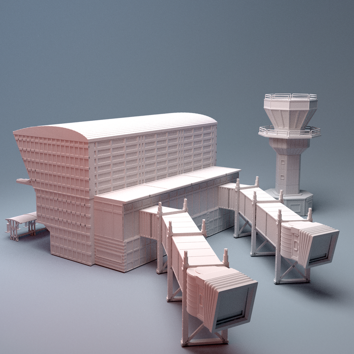 Corvus Games Terrain 3D printable Urban International Airport for 28mm - 40mm urban tabletop wargaming