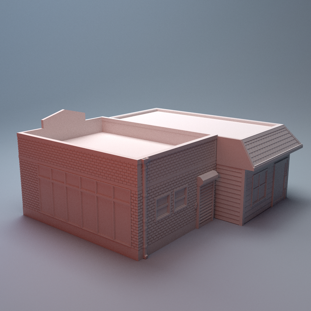 Corvus Games Terrain 3D printable Urban Monsieur Boeuf Restaurant Building for 28mm - 40mm urban tabletop wargaming