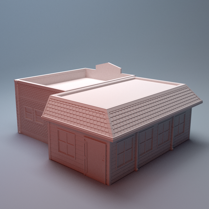 Corvus Games Terrain 3D printable Urban Monsieur Boeuf Restaurant Building for 28mm - 40mm urban tabletop wargaming