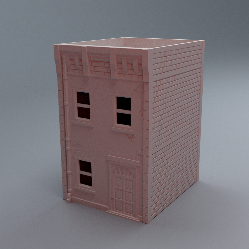Corvus Games Terrain 3D printable Urban Two Floor House A for 28mm - 40mm modern and heroic tabletop wargaming