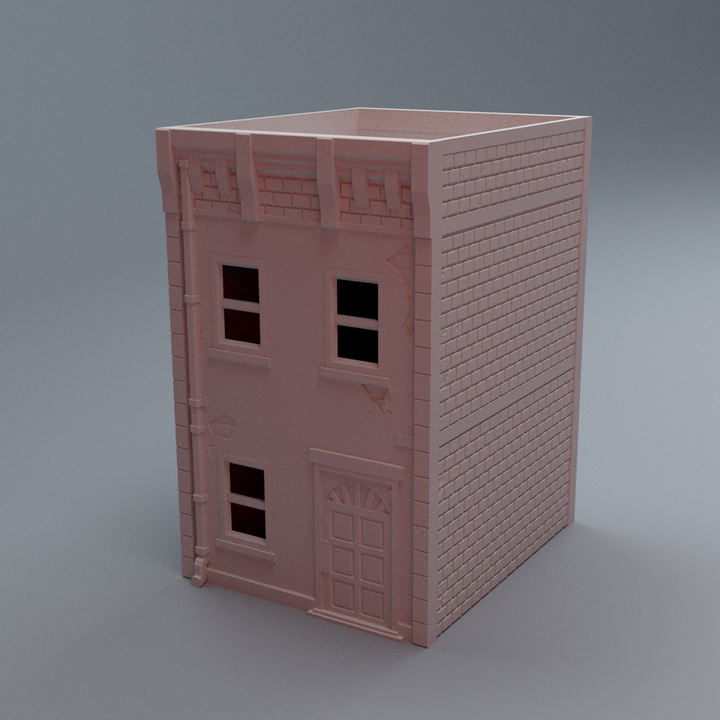 Corvus Games Terrain 3D printable Urban Two Floor House A for 28mm - 40mm modern and heroic tabletop wargaming