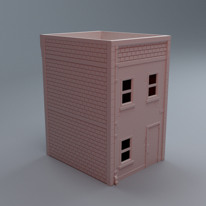 Corvus Games Terrain 3D printable Urban Two Floor House A for 28mm - 40mm modern and heroic tabletop wargaming