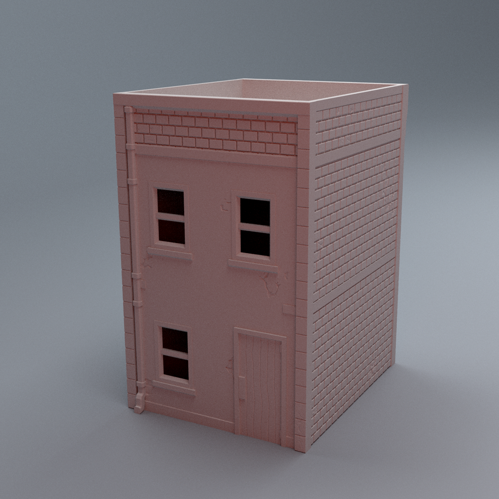 Corvus Games Terrain 3D printable Urban Two Floor House A for 28mm - 40mm modern and heroic tabletop wargaming