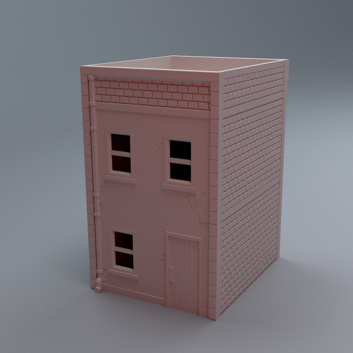 Corvus Games Terrain 3D printable Urban Two Floor House A for 28mm - 40mm modern and heroic tabletop wargaming